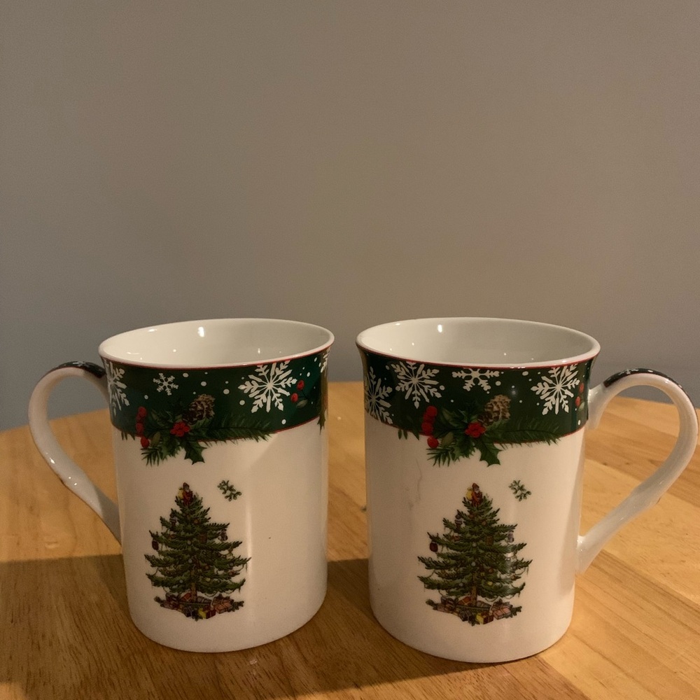 Spode Christmas Tree Coffee Cups